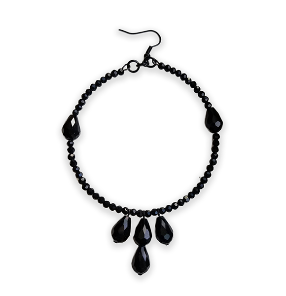 SMALL BLACK CHANDELIER EARRINGS image 0